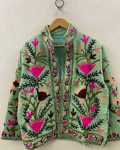เสื้อแจ็คเก็ตผ้าฝ้ายทอมือสไตล์โบฮีเมียนลายสัตว์ปักลายดอกไม้สำหรับผู้หญิง ระบายอากาศได้ดี เหมาะสำหรับฤดูหนาว ดีไซน์เก๋ไก๋ - Product Image 2