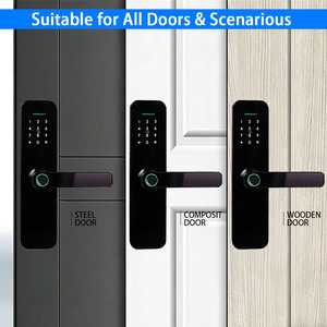 Serrure de porte intelligente à écran tactile numérique électronique avec empreinte digitale, contrôle par application Tuya Ttlock WIFI, fabrication originale, pour portes en bois - Product Image 4