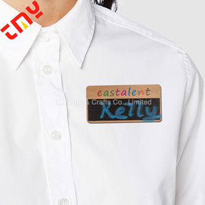 Badges nominatifs en bois, <span class=keywords><strong>tableau</strong></span> noir en bois <span class=keywords><strong>personnalisé</strong></span>, étiquette nominative pour les entreprises et les événements - Product Image 6