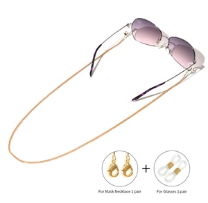 <span class=keywords><strong>Lunettes</strong></span> de soleil à mailles cubaines, luxe, plaqué or 18K, cordon, en acier inoxydable, porte-<span class=keywords><strong>lunettes</strong></span>, chaîne <span class=keywords><strong>2022</strong></span> fine, sangle de masque, 10 pièces - Product Image 4