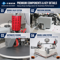 Machine de chantournage automatique haute vitesse pour bords courbes, avec système de double collage fin et brut pour arrondissement des coins