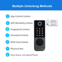 Serrure de porte électrique à cylindre numérique intelligente avec empreinte digitale, système de contrôle d'accès de sécurité Tuya APP, étanche