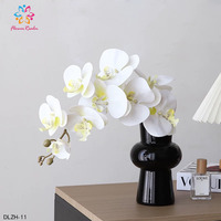 Batang Anggrek Phalaenopsis Buatan yang Hemat Biaya, Kelopak Plastik, Bunga Palsu dalam Berbagai Warna untuk Dekorasi Rumah dan Pernikahan