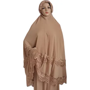 两件套祈祷服装连衣裙穆斯林妇女Abaya Jilbab Hijab Niqab长Khimar Musulman斋月裙子套装伊斯兰服装