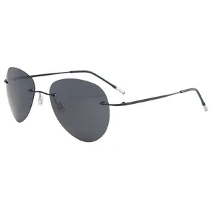 New frameless retro fashion high quality Sun eyewear Metal frame polarized light Sun shades