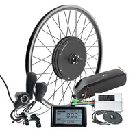 Conversion de roue avant arrière de vélo électrique 350w moteur de moyeu 500w 1000w kit de vélo électrique kit de moteur électrique pour vélo batterie en option