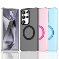 Étui de téléphone transparent mat en TPU rigide antichoc avec coque arrière magnétique pour Samsung Galaxy S25 Fe S25 Ultra