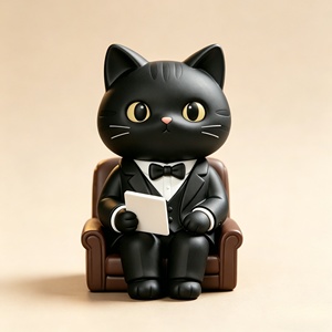 ตุ๊กตาเรซิ่นรูปแมวที่สามารถปรับแต่งได้ตามต้องการ BZY ชุดนักกฎหมาย DIY สำหรับตกแต่งบ้าน โต๊ะทำงาน ของขวัญเทศกาล - Product Image 1