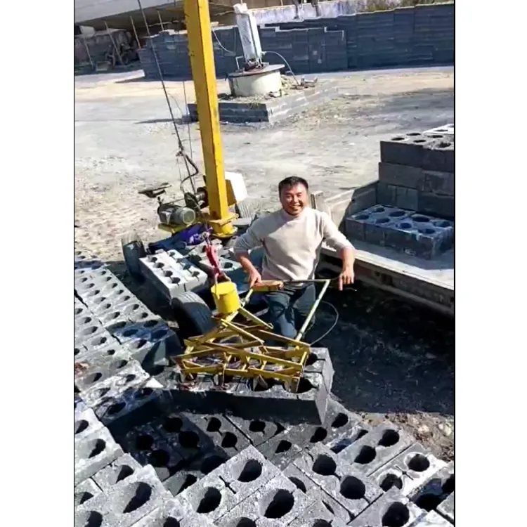 Brick block unloading Stacking collection clamp machine