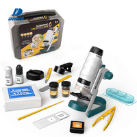 Microscope numérique de poche pour enfants, appareil à main 1 unité, jouet Science, 60x-120x LED, Microscope de poche léger pour enfants avec boîte de rangement