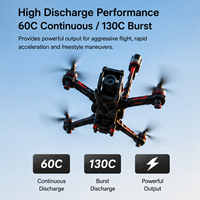 Viwipow 850mAh 14.8V LiPo Drone Cell 60C Tingkat Pengosongan Tinggi Baterai Li-Po Isi Ulang untuk Drone Balap FPV Mini
