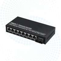 批发 Inficomo RD-GE108 1000Base-Fx 转 8*10/100/1000Base-Tx 千兆媒体转换器 20km SC DC +5V