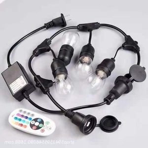 E26 E27 Outdoor Light <b>String</b> Cord IP65 Waterproof PVC Wire SJTOW C9 End Type Power Cord For <b>Garden</b> Patio Lighting - Product Image 3