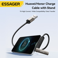 Câble de charge rapide USB-A vers USB-C tressé ESSAGER ES-X86 7A 2-en-1 avec support invisible pour téléphones Android