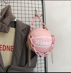 Cuir PU pour sac de basket-ball imperméable femmes sacs à bandoulière sac à main sac à main avec chaîne TJ marque - Product Image 5