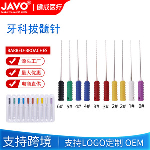 10 aiguilles d'extraction pulpaire dentaires manuelles, aiguilles en coton barbelées pour les racines des dents postérieures, équipements et accessoires de thérapie buccale - Product Image 3