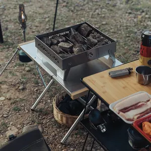 Processo di goffratura NPOT per griglia da tavolo con borsa portante in acciaio inox resistente al calore popolare campeggio all'aperto