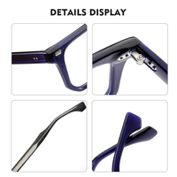 Lunettes de Vue de Luxe Designer Rétro 2025 Monture Acétate Épaisse Carrée Vente Chaude