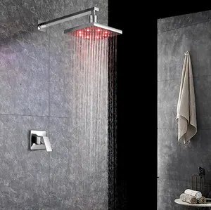 Led Robinet De Douche Pluie Tête De Douche Salle De Bains Précipitations Douche Système