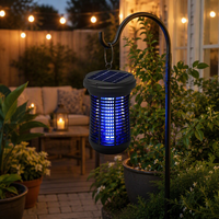 Tueur de moustiques solaire 2 en 1 et lanterne LED, piège à insectes imperméable pour l'extérieur, pour la cour, le camping, la tente