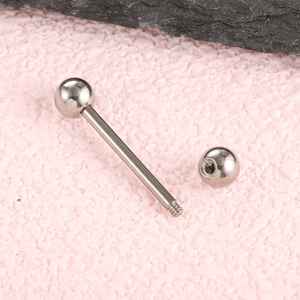 Vente en gros de bijoux de <span class=keywords><strong>piercing</strong></span> personnalisés en titane G23, à filetage externe, à double tête, pour mamelons, barres, barbells, sourcils, langue - Product Image 4