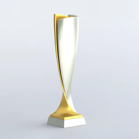 Trophée 3D moderne en alliage de zinc moulé sous pression, bicolore, poli, imprimé UV, avec couleurs personnalisées pour cadeaux d'affaires et reconnaissance