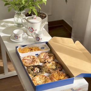 Boîte en papier jetable écologique de qualité alimentaire résistante à la graisse pour la <span class=keywords><strong>livraison</strong></span> de pizzas, gâteaux, pâtisseries, pains et desserts - Product Image 2