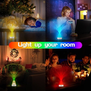 Sản phẩm mới tùy chỉnh RGB màu sắc thay đổi đèn <span class=keywords><strong>LED</strong></span> sợi quang đèn pha lê cơ sở cảm giác ánh sáng đầy màu sắc đèn bàn - Product Image 5