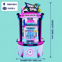 Ttend Spin Fun 2S – Machine d'arcade interactive à monnayeur pour 4 joueurs avec lumières clignotantes – Fort potentiel de profit