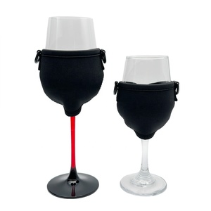 Funda de neopreno para copas de vino, aislante, personalizada, para bodas, con logotipo personalizado, correa para bebidas, OEM - Product Image 1