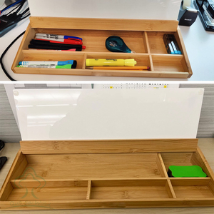 Tableau blanc de <span class=keywords><strong>bureau</strong></span> en bambou avec boîte de rangement, <span class=keywords><strong>support</strong></span> de tableau blanc effaçable à sec pour <span class=keywords><strong>bureau</strong></span>, <span class=keywords><strong>support</strong></span> de clavier d'ordinateur - Product Image 2