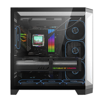 AntarcChill Custom Logo Tempered Glass Mid Tower ATX PC Casing Desktop CPU Cabinet Gaming Computer Cases with Fans