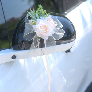 <b>Wedding</b> <b>Car</b> Rearview Mirror Decoration Flower Bow <b>Ribbon</b> Bridesmaid <b>Car</b> Decoration <b>for</b> <b>Wedding</b> Party - Product Image 4