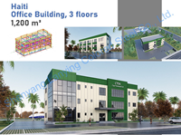 Bâtiment en structure métallique préfabriquée, centre commercial polyvalent, hôpital, école, conception clé en main