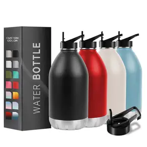 Custom 32Oz 40Oz 64Oz Gym Water Bottle Insulated Stainless Steel Water Bottle For Kids School For Sport