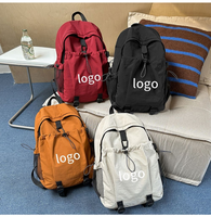 Sac à dos en nylon grande capacité personnalisé pour étudiants, sac à dos léger pour ordinateur portable, sac quotidien décontracté et simple