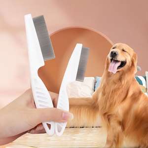Peine Profesional para Pulgas y Garrapatas de Mascotas |   Cepillo de Dientes Finos para Perros para Eliminar <span class=keywords><strong>Caspa</strong></span>, Crostas y Residuos |   Suave con la Piel de las Mascotas - Product Image 5