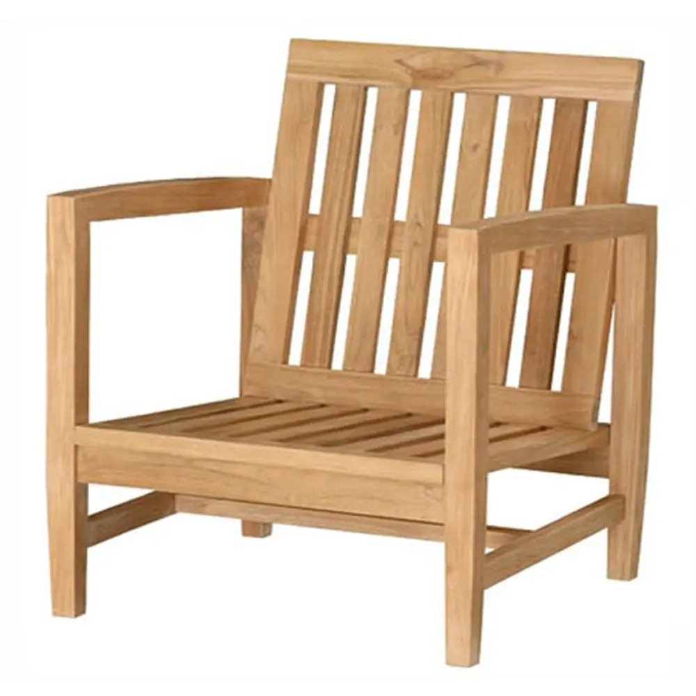 Cadeiras de jardim de madeira maciça modernas e duráveis de teca Marbella para pátio de parques ou móveis de exterior de hotéis