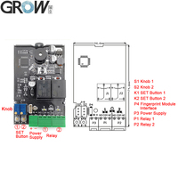 Placa de Control de Acceso por Huella Digital GROW con Dos Salidas de Relé K220+R502-AW con Función de Administrador/Usuario