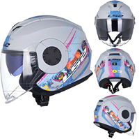 Casque de moto demi-coque LS2 OF570 authentique certifié ECE/DOT, casque d'été pour homme à double visière, casque trois-quarts rétro pour moto électrique