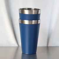 Gobelet isotherme en acier inoxydable à double paroi de 500 ml, finition mate, tasse à café conique, mug à boire pour la maison, le bureau, les voyages