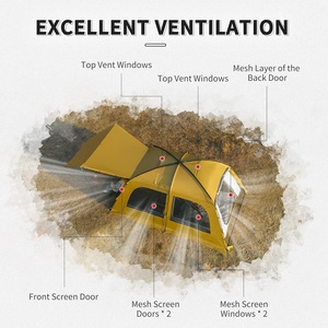 เต็นท์กันน้ำสำหรับตั้งแคมป์พร้อมปล่องไฟ สำหรับ 2-4 และ 3-6 คน เต็นท์เก็บความร้อน เต็นท์ครอบครัว เหมาะสำหรับการตั้งแคมป์และการเดินทางด้วยรถยนต์ - Product Image 4