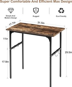 UCHANCE Kleiner <span class=keywords><strong>Computer</strong></span> tisch mit <span class=keywords><strong>4</strong></span> Haken und verstellbaren Füßen, wasserdichter Schreibtisch für das Home Office oder kleine Räume - Product Image 2