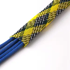 19MM PET/cotton/PPS braided expandable cable protection sleeve for silicone tube