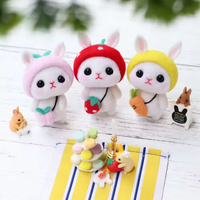 Belle poupée artisanat bricolage laine feutre fait à la main matériel sac Animal laine aiguille feutrage Kit pour enfants enfants drôle cadeau