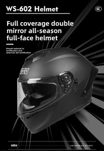 Nuovo Casco Integrale VGV Approvato DOT per Scooter Elettrico e Karting, Materiale ABS, Doppia Visiera, Fodera in Cotone, Interni Completamente Rimovibili - Product Image 4