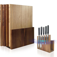 Ensemble de 4 planches à découper avec support magnétique pour couteau, non toxiques, étiquettes privées, planches à découper pour la décoration de la cuisine à domicile