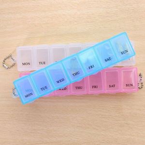 Promotion Medicine Box Organizer Storage Travel Plastic Weekly <b>Pills</b> Box <b>Case</b> With Keychain - Product Image 6