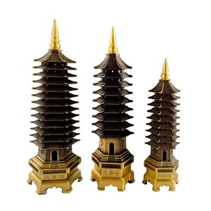 Torre Wenchang de latón macizo de alta calidad, artesanía de exhibición de 9 y 13 pisos personalizada - Product Image 1