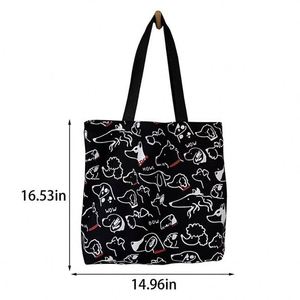 Bolsa de Mano Grande de Lona de Algodón Reciclable y Ecológica Personalizada con Logotipo, Patrón, Cierre de Hombro y Bolsillo con Cremallera para Compras y Ropa - Product Image 2